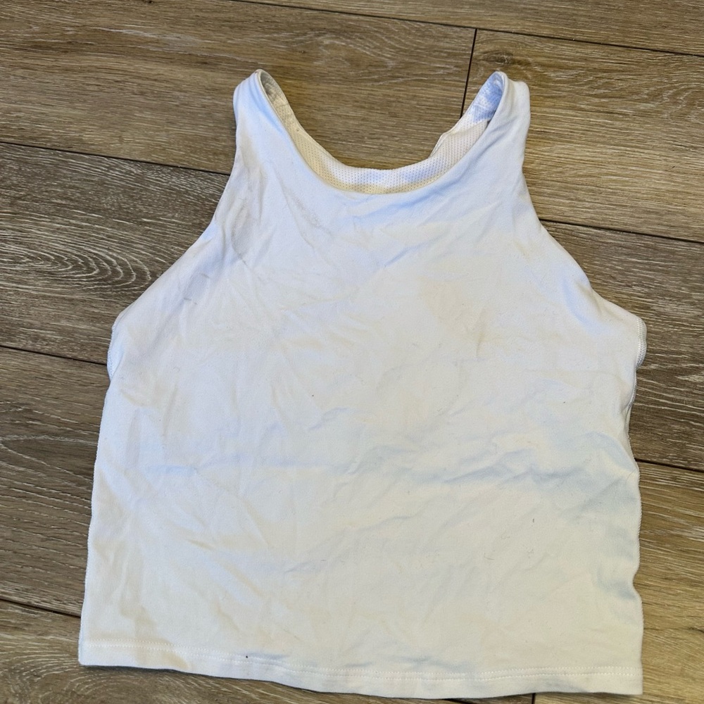 Athleta Girl White Cropped Tank Top Bra